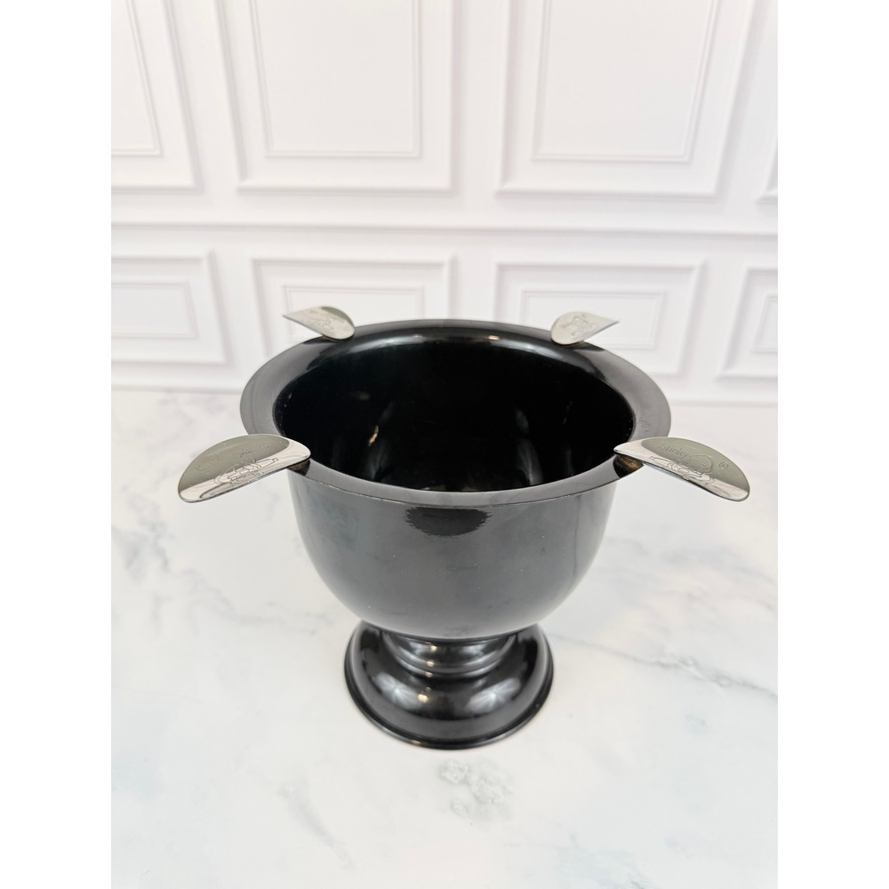 Stinky Cigar Black Tall Pedestal Footed Ashtray 6.5" Tall